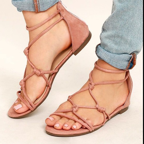 Lulus Shoes - Designer Betani Rosabel Suede Gladiator Sandals